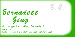 bernadett ging business card